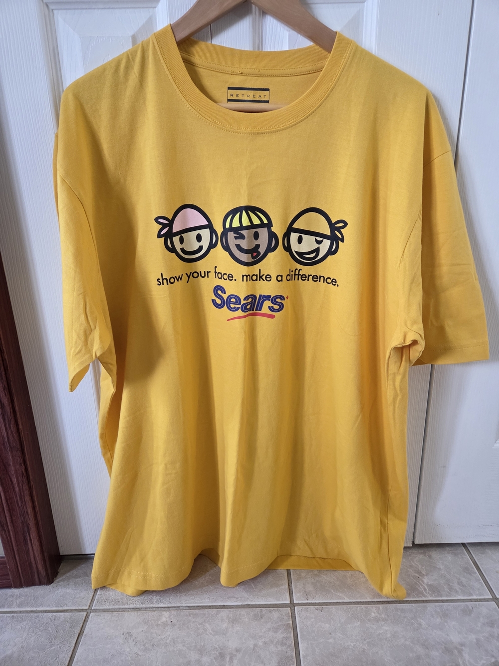 Vintage Sears Promo Shirt -  Yellow - Searsfightscancer.ca - Bright Yellow